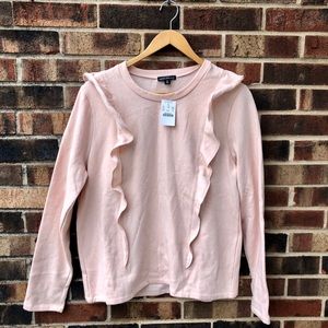 Blush Pink JCrew Ruffle Sweatshirt BNWT